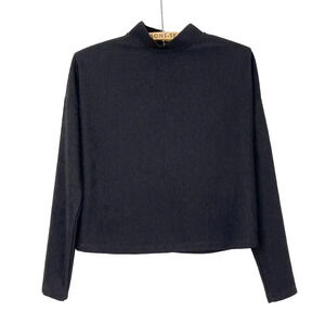 Dynamite Womens Small Mock Neck  Long Sleeve Crepe Top Zipper Back